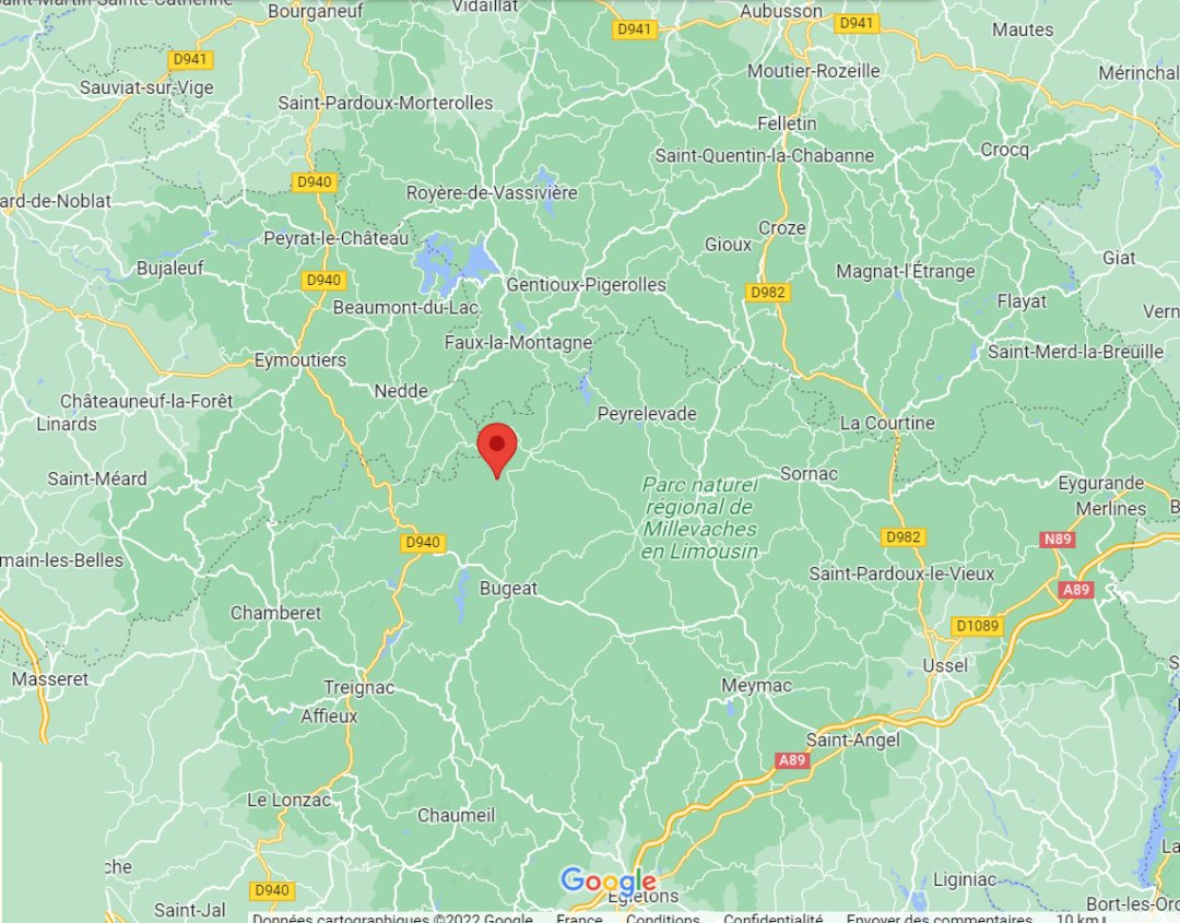 carte du Plateau de Millevaches